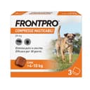 FRONTPRO 3 Compresse Masticabili Antiparassitario per Cani di Peso > 4-10 kg Protegge da Pulci e Zecche, Antipulci in Confezione da 3 Compresse da 28.3 mg di Afoxolaner, 4kg-10kg