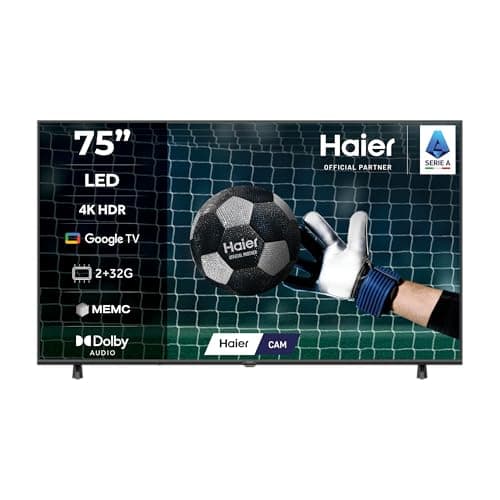 Haier LED 4K UHD H75K85FUX 75" Smart TV, Google TV, Dolby Audio, HDR 10, Telecomando Smart, Google Assistant, Bluetooth 5.1, DBX TV, HDMI 2.1 x 4 [2025]