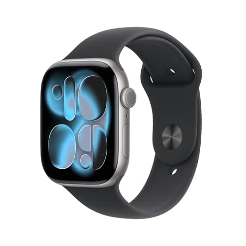 Apple Watch Series 11 GPS, Cassa 46 mm in alluminio grigio siderale con Cinturino Sport nero - S/M