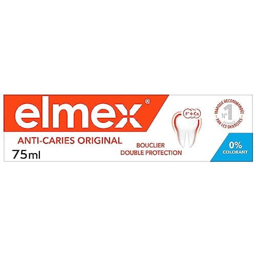 ELMEX - Dentifricio Elmex Anti-Caries Original 0% Coloranti - Carie - Denti sensibili, Gengive dolorose, protezione dello smalto - 75 ml