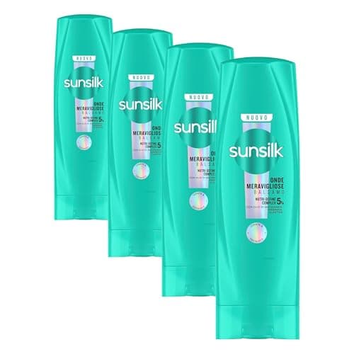 Sunsilk, Balsamo Onde Meravigliose, Balsamo per capelli Mossi, Idratante e Anticrespo, Formula arricchita con 5% Nutri-Define Complex con Olio di Macadamia, Arginina e Elastina, 200ml