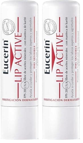 Eucerin pH5 Stick Labbra Protezione Attiva 4.8 g, Balsamo labbra riparatore SPF 20 con Burro di Karité, Olio di Jojoba, Dexpantenolo e Vitamina E, Burrocacao per pelle secca, ruvida e screpolata