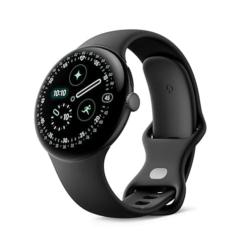 Google Pixel Watch 4 (45 mm) - Smartwatch Android con tracker per fitness e benessere, e assistente virtuale Gemini - Cassa in alluminio nero opaco - Cinturino sportivo nero ossidiana - Wi-Fi