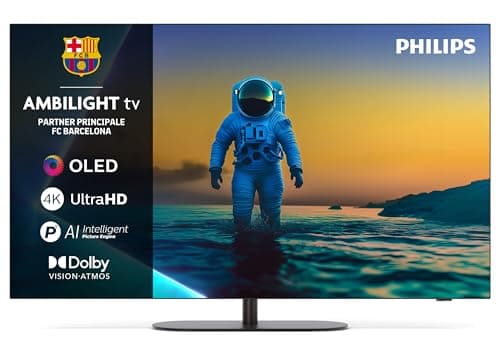 Philips Ambilight 42OLED820 4K OLED Smart TV - Display 42’’ con processore P5 AI Perfect Picture Ultra HD, Google TV, Dolby Vision e Atmos Sound - Funziona con Alexa e Google
