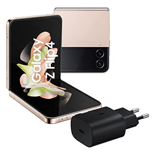 SAMSUNG Galaxy Z Flip4 Smartphone 5G, Caricatore incluso, Sim Free Android Telefono Pieghevole 128GB, Display Dynamic AMOLED 2X 6.7”/Super AMOLED 1.9”1,2 Pink Gold 2022 [Versione Italiana]