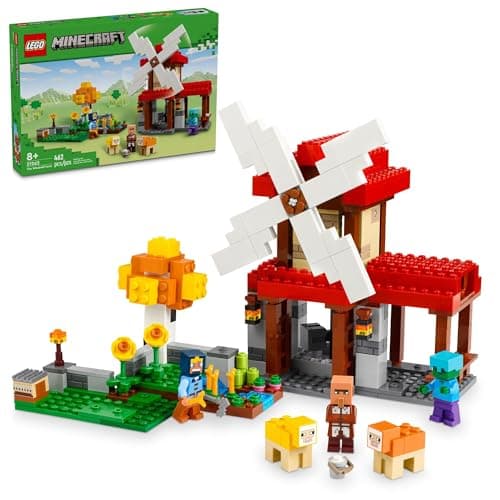 LEGO Minecraft 21262 - Giocattoli da costruzione della fattoria del mulino a vento, giocattoli Minecraft per bambini, ragazzi e ragazze, età 8+ - 3 minifigure incluse - Regalo di compleanno per gli