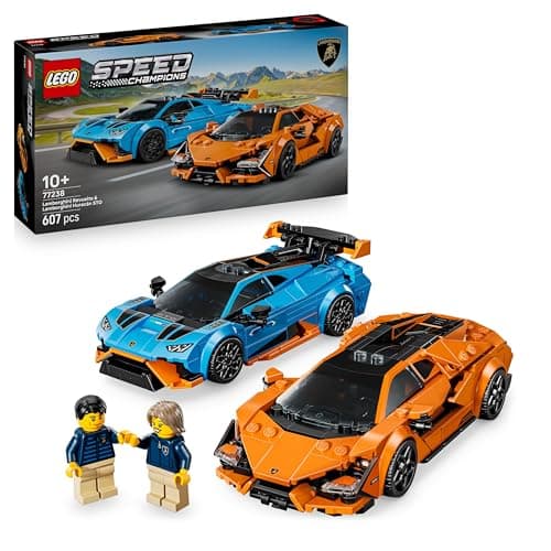 LEGO Speed Champions Lamborghini Revuelto e Huracán STO - Modellini di Auto da Corsa - Macchine Giocattolo con 2 Minifigure dei Piloti - Regalo di Compleanno per Bambini da 10 Anni in su - 77238