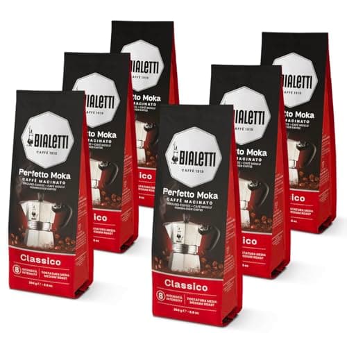 Bialetti Perfetto Moka Caffè Macinato, 1.5 Kg, Classico - 6 x 250 g
