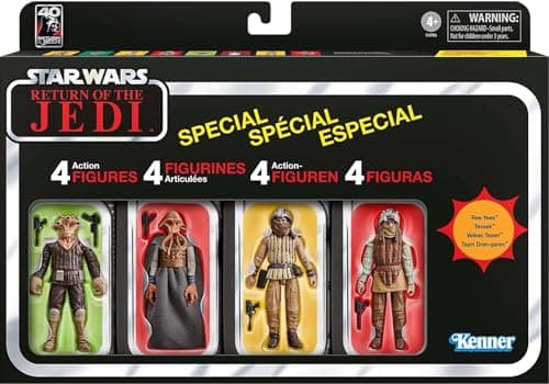 Star Wars Hasbro The Vintage Collection, Abitanti della Corte di Jabba, Action Figure da 9,5 cm ispirate al Film Ritorno dello Jedi, Confezione da 4