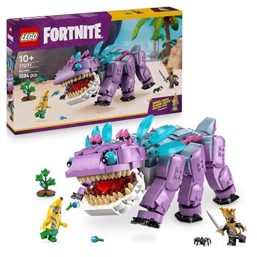 LEGO Fortnite Klombo - Action Figure Giocattolo di Dino da Esposizione - Include le Minifigure di Bananita, Oro e Accessori - Regalo per Gamer, Bambini, Bambine e Fan del Videogioco da 10 Anni - 77077