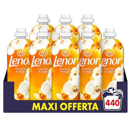 Lenor Ammorbidente Lavatrice Concentrato 440 Lavaggi (8X55), Oro e Fiori di Vaniglia, Freschezza Che Dura 3 Volte Più A Lungo, Con Tecnologia Olii Profumati