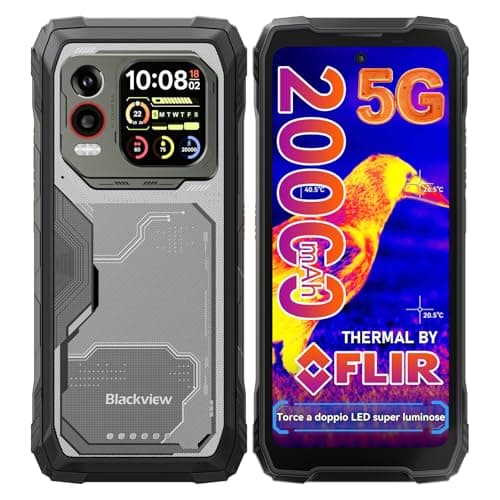 Blackview Xplore 1 Pro 5G Rugged Smartphone Termografia, 20000mAh/55W, 36(12+24)GB+256GB/2TB TF, Dimensity 7050 Android 15 Telefono Indistruttibile, 6.78" 120Hz 2.4K, 64MP+50MP, IP68/IP69K/OTG/NFC/GPS